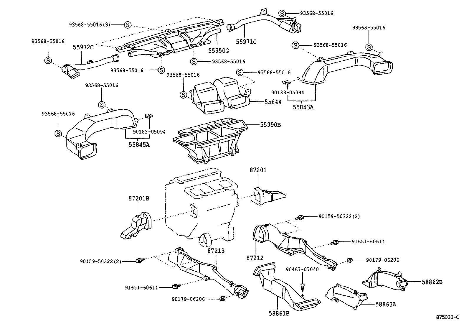 55843-33120 DUCT, HEATER TO REGISTER, NO.1 product image