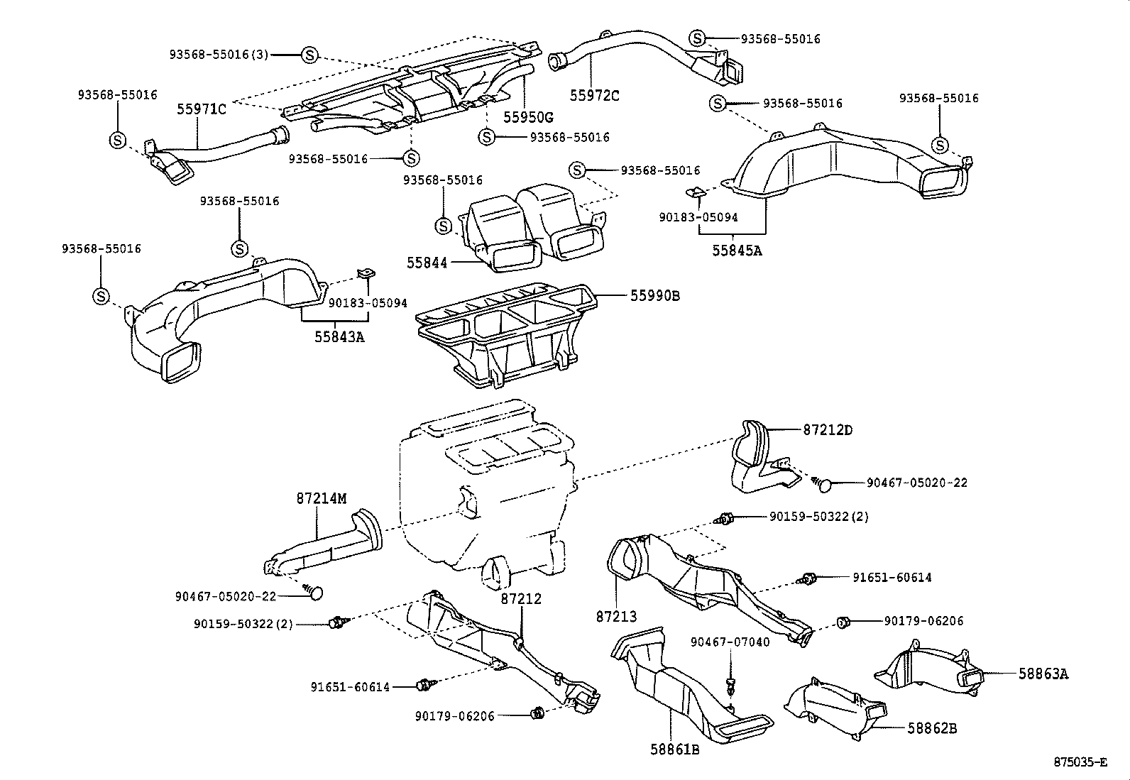 55843-33120 DUCT, HEATER TO REGISTER, NO.1 product image