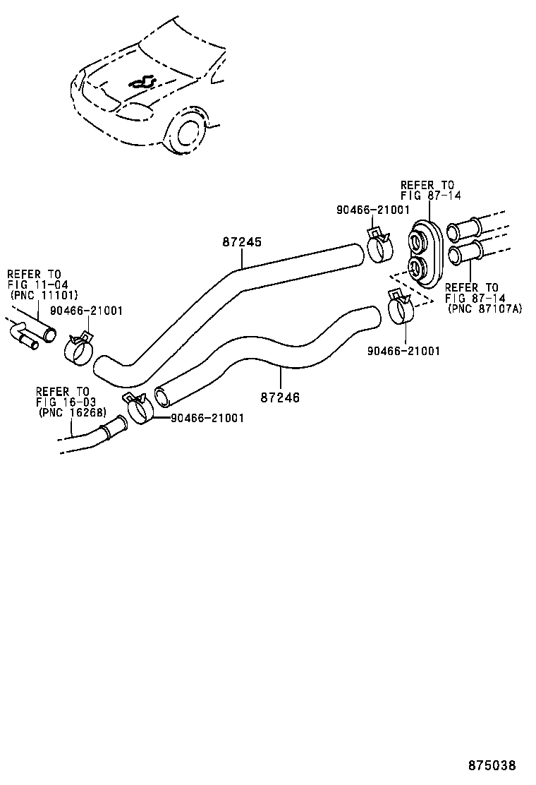 87245-02630 HOSE, HEATER WATER, OUTLET product image
