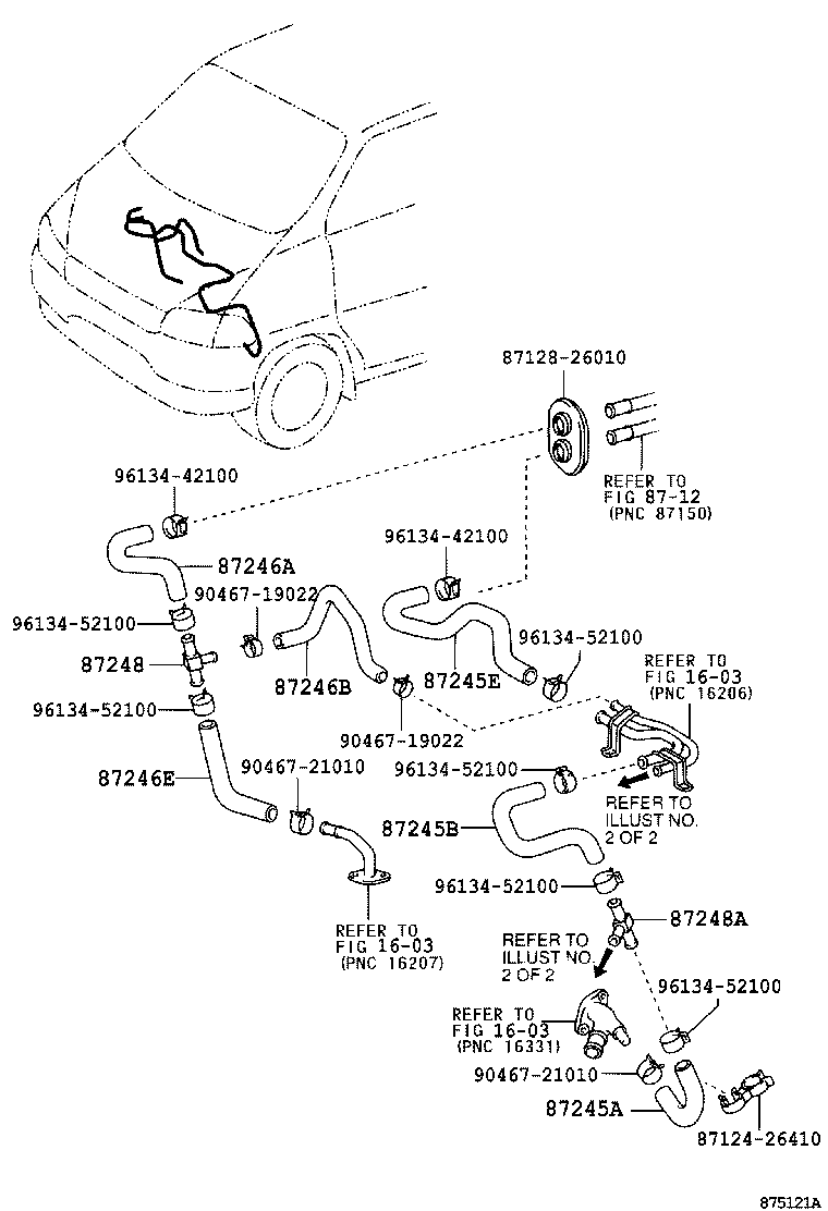 87245-26250 HOSE, REAR HEATER WATER OUTLET, E (TO ENGINE) product image