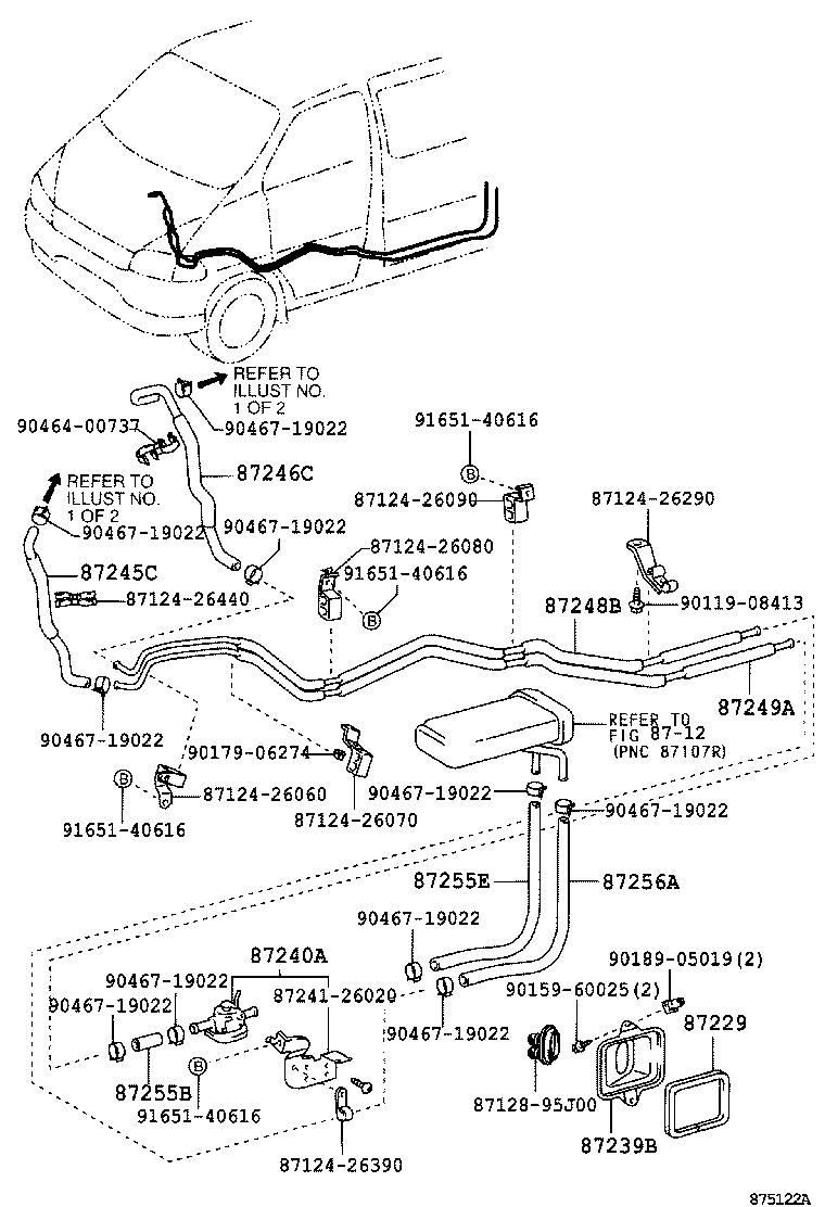 87245-26250 HOSE, REAR HEATER WATER OUTLET, E (TO ENGINE) product image