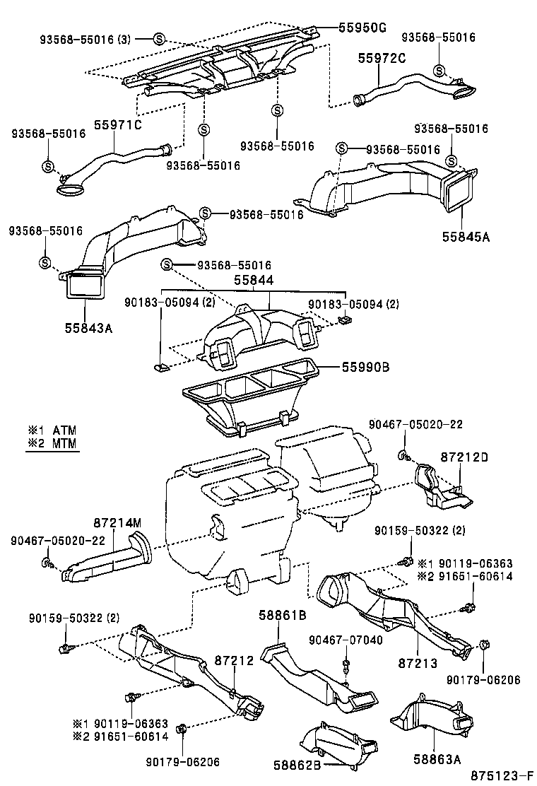 55824-06010 DUCT, HEATER TO FOOT, NO.3 product image