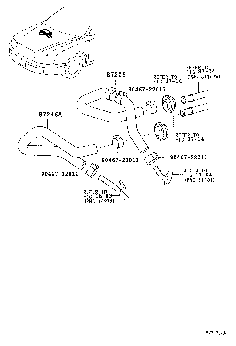 87246-30340 HOSE, HEATER WATER product image