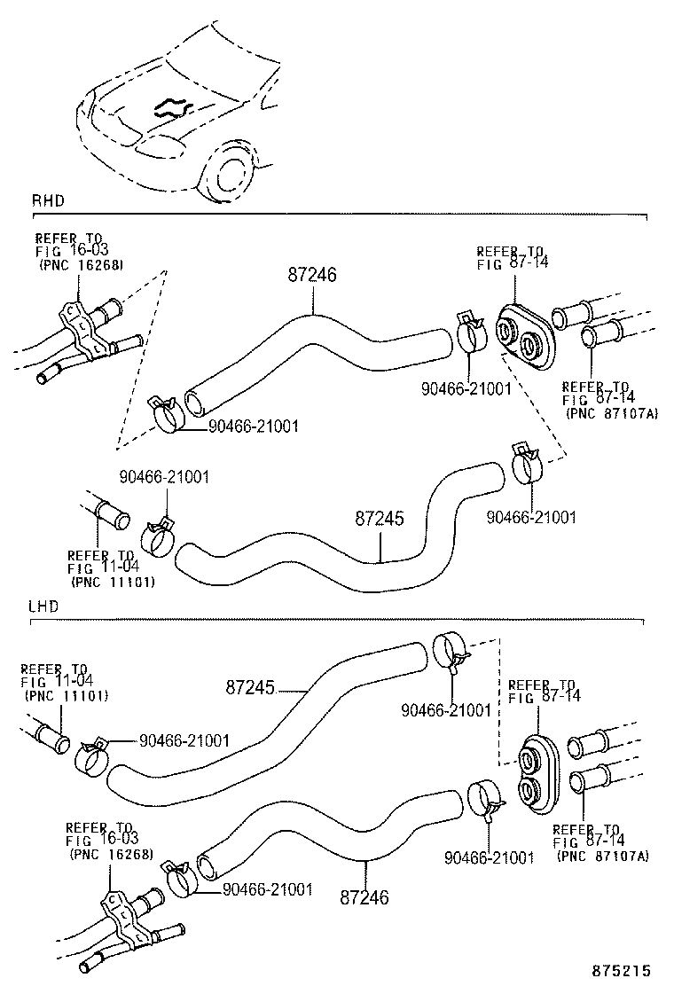 87101-13030 BRACKET SUB-ASSY, HEATER NO.2 product image