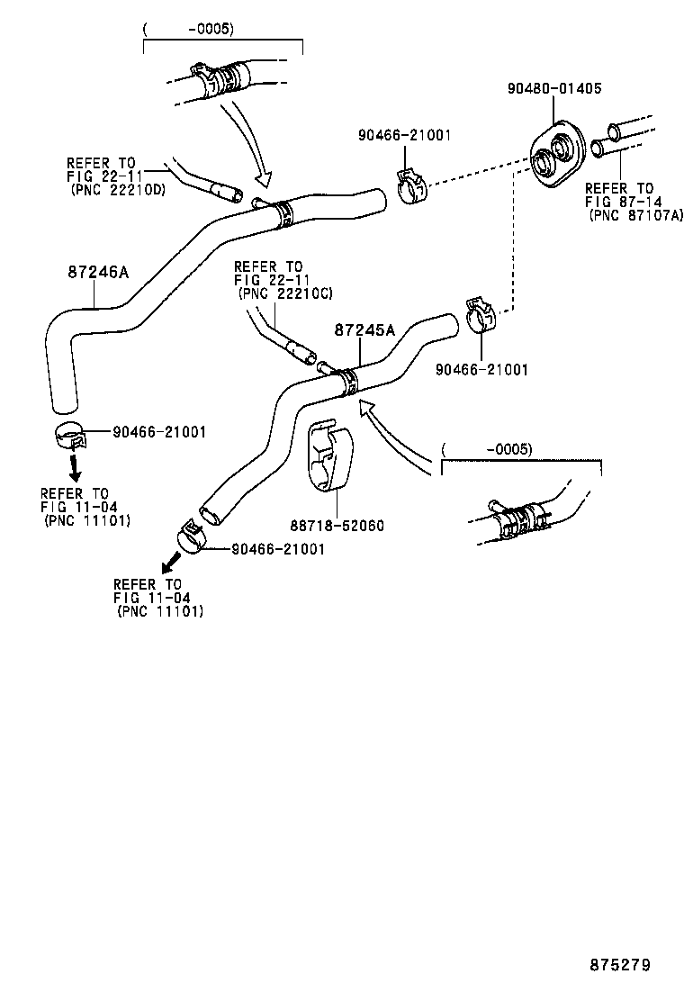 87209-52090 HOSE, HEATER WATER, OUTLET B product image