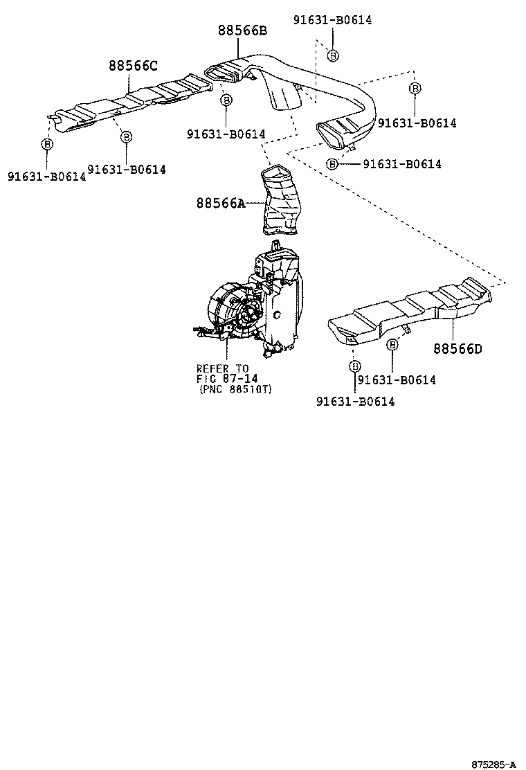 55843-28090 DUCT, HEATER TO REGISTER, NO.1 product image