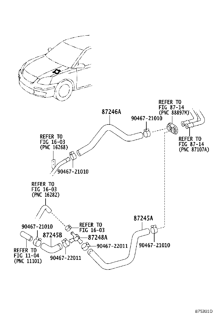 87245-2D640 HOSE, HEATER WATER, INLET A product image