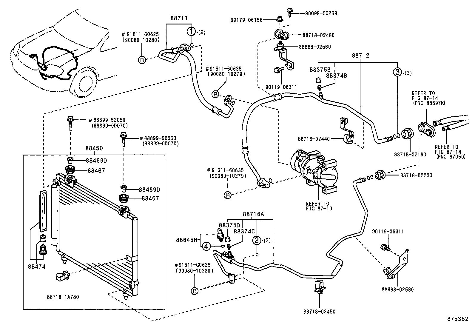 88450-02250 CONDENSER ASSY, W/RECEIVER product image