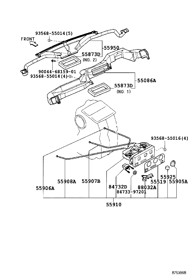 55873-97203 SEAL, AIR DUCT, CENTER product image