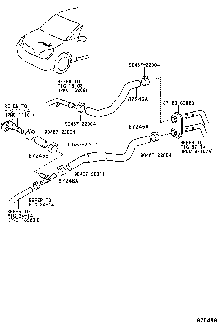 87245-63070 HOSE, HEATER WATER, INLET A product image