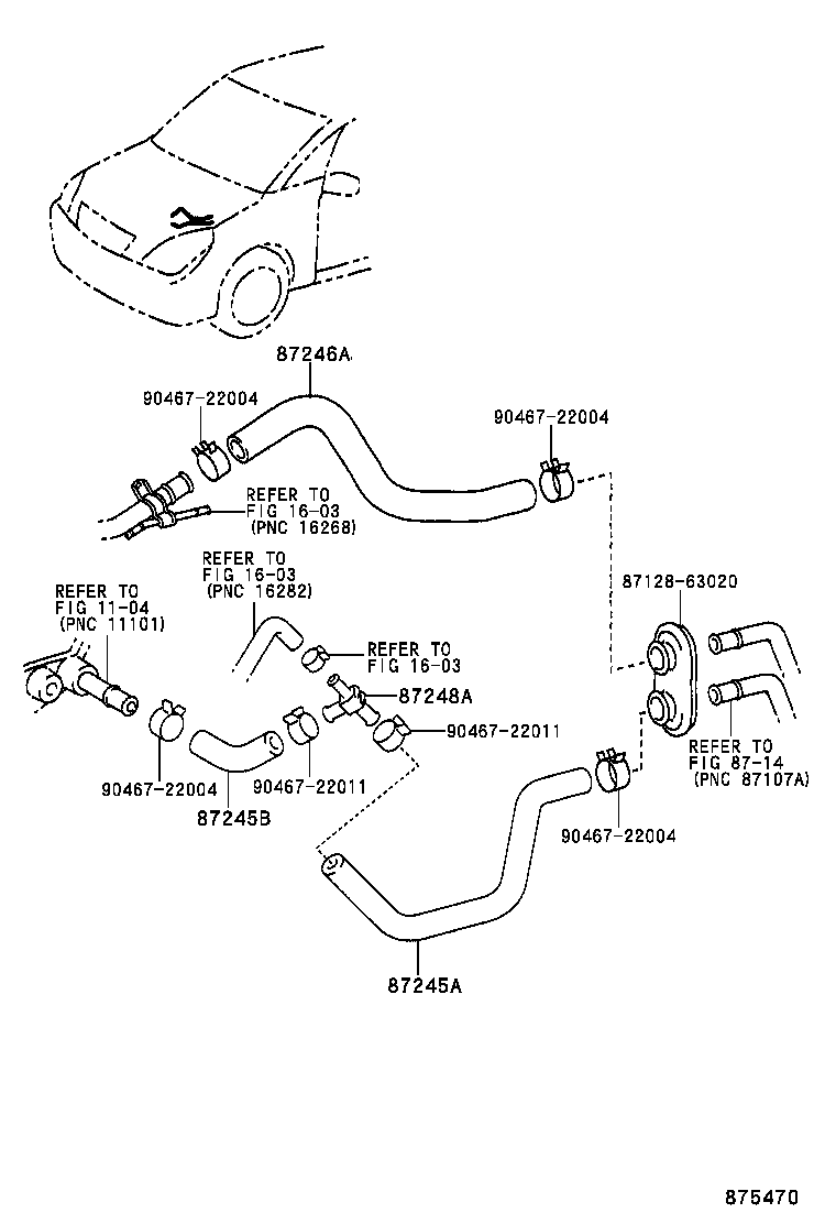 87245-63070 HOSE, HEATER WATER, INLET A product image