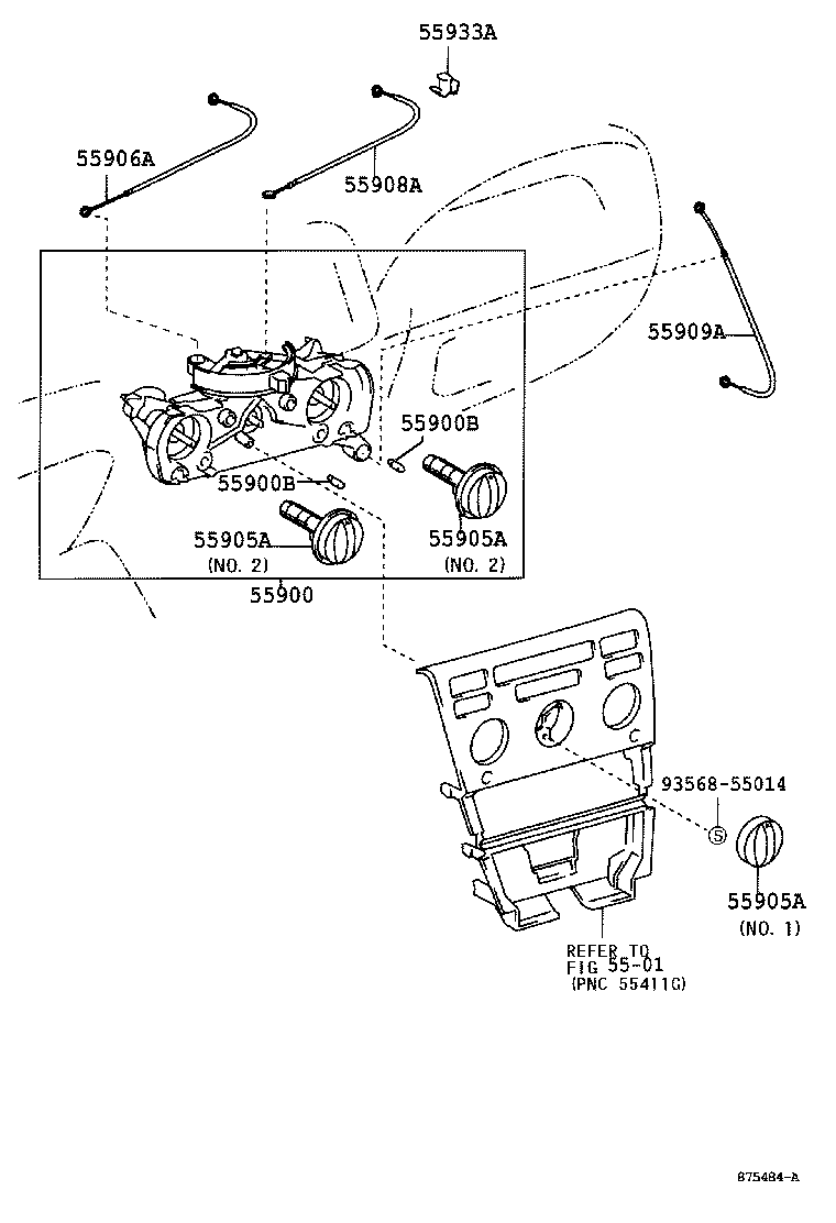 55905-02220 KNOB SUB-ASSY, CONTROL product image