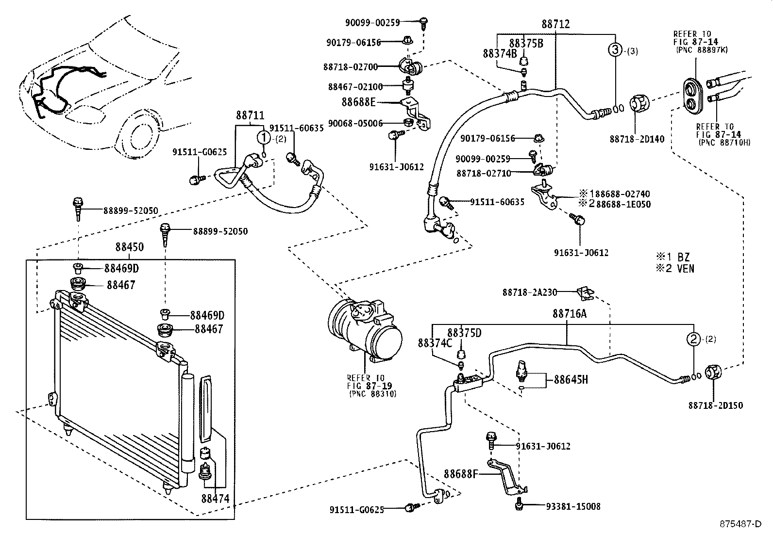 88450-02200 CONDENSER ASSY, W/RECEIVER product image