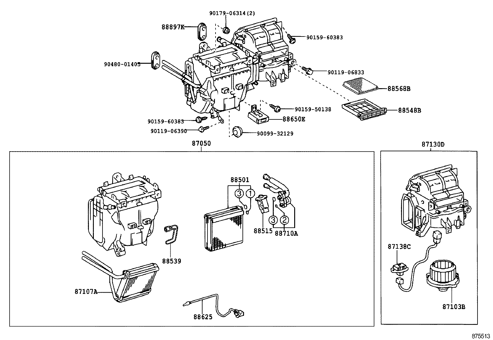 87103-02110 MOTOR SUB-ASSY, BLOWER W/FAN product image