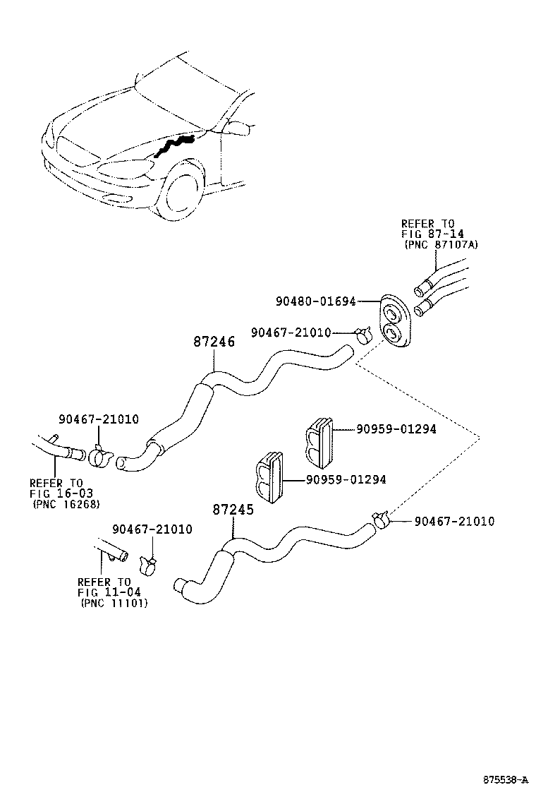 87245-YC260 HOSE, HEATER WATER, OUTLET product image