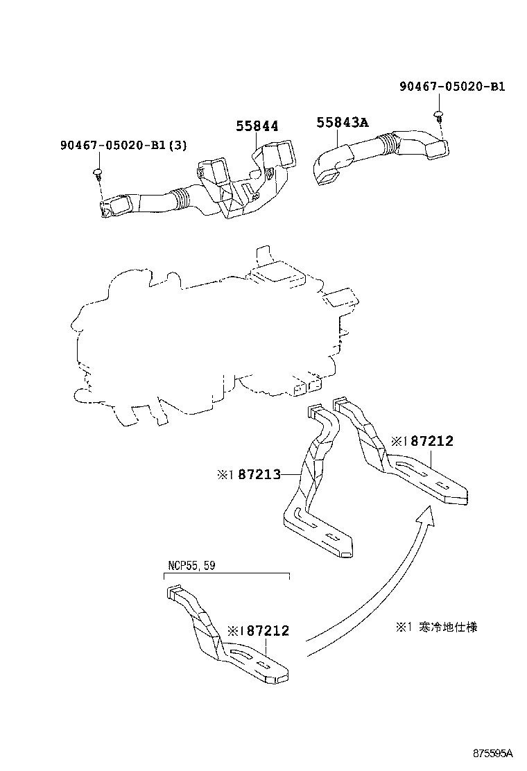 55843-52070 DUCT, HEATER TO REGISTER, NO.1 product image