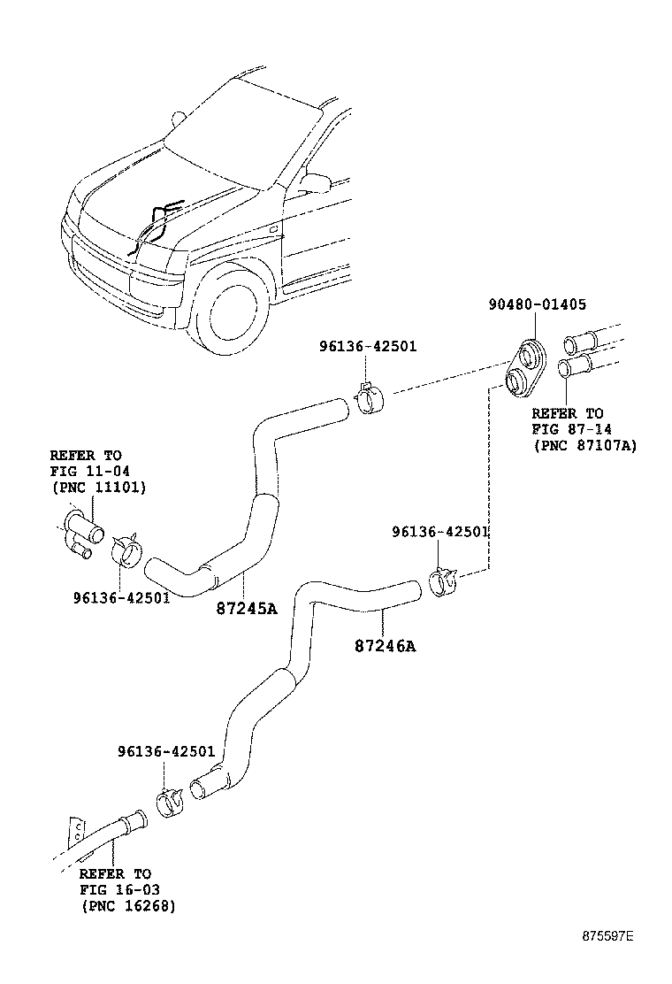 87209-52111 HOSE, HEATER WATER, OUTLET A product image