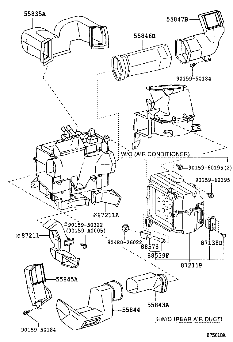 55846-0C010 DUCT, HEATER TO REGISTER, NO.4 product image