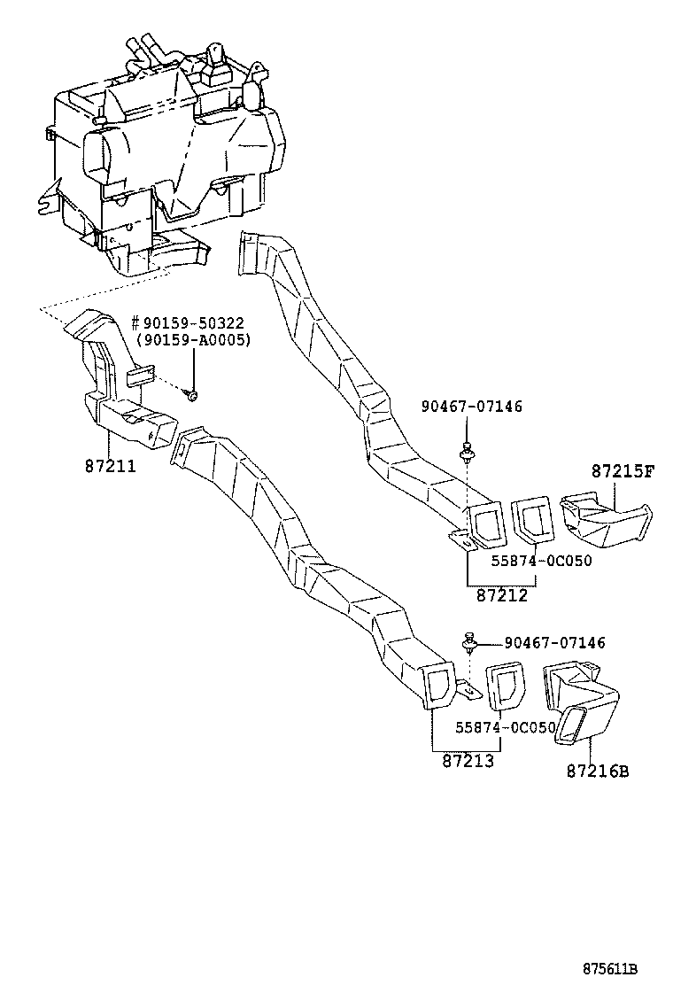 55846-0C010 DUCT, HEATER TO REGISTER, NO.4 product image
