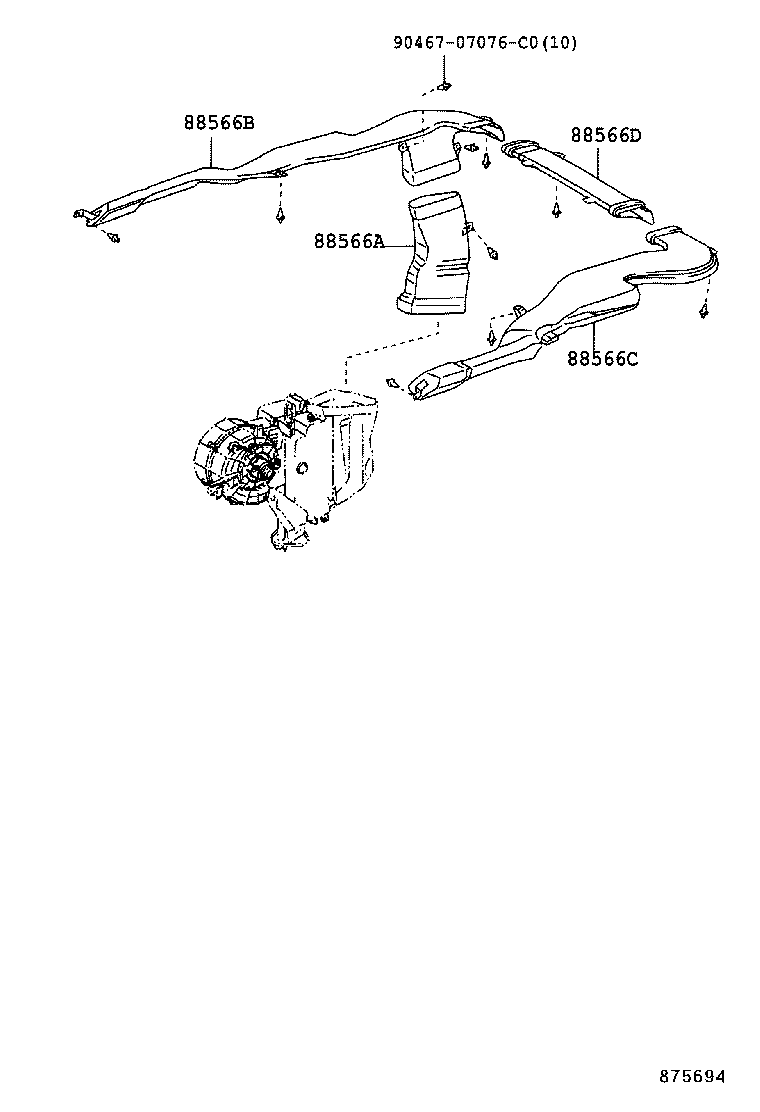 55843-60110 DUCT, HEATER TO REGISTER, NO.1 product image