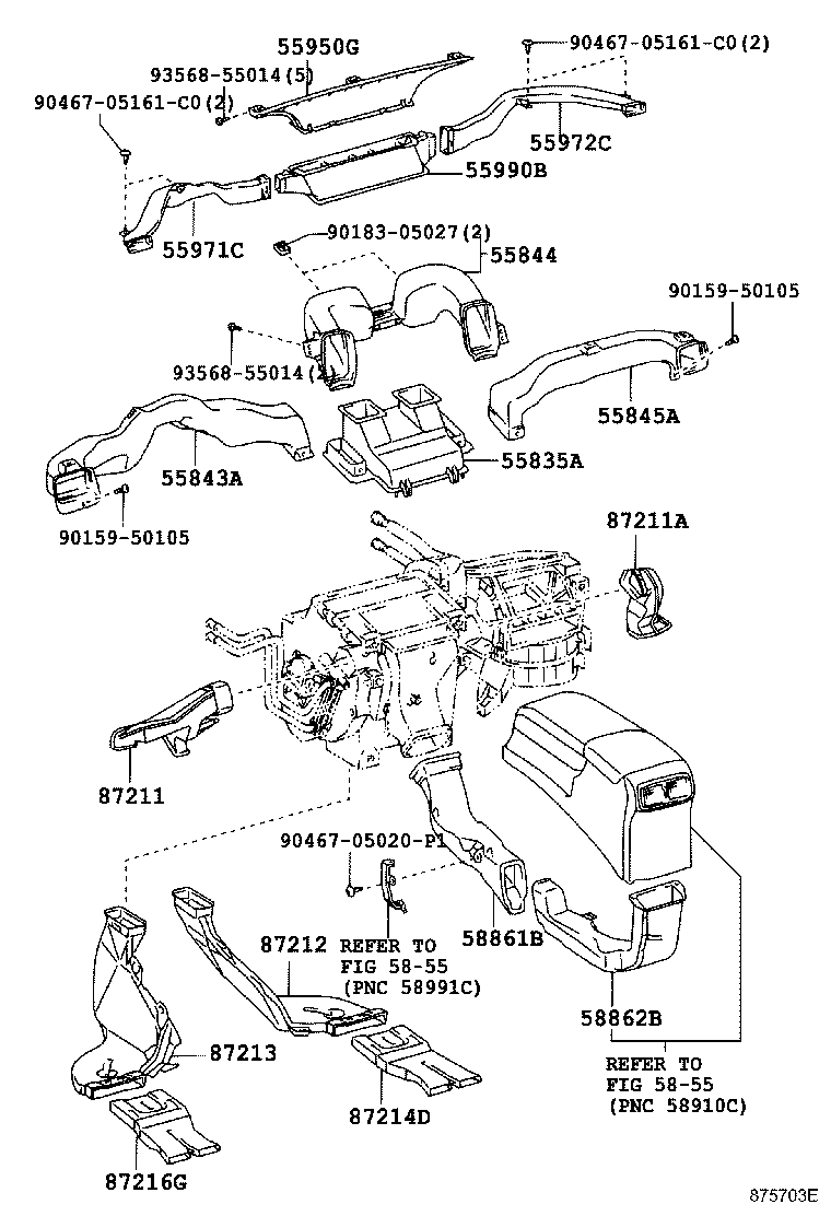 55845-35010 DUCT, HEATER TO REGISTER, NO.3 product image
