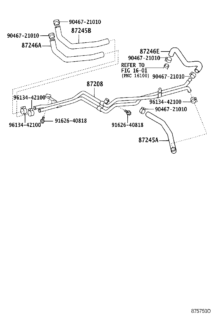 87245-27042 HOSE, HEATER WATER, INLET A product image