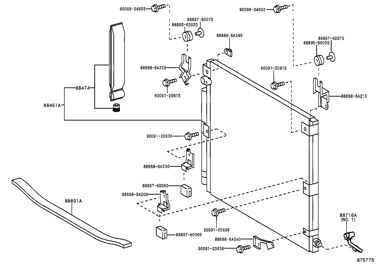 88460-60280 CONDENSER ASSY, COOLER product image