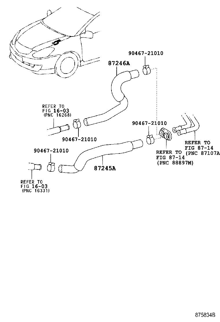 87245-21170 HOSE, HEATER WATER, INLET A product image