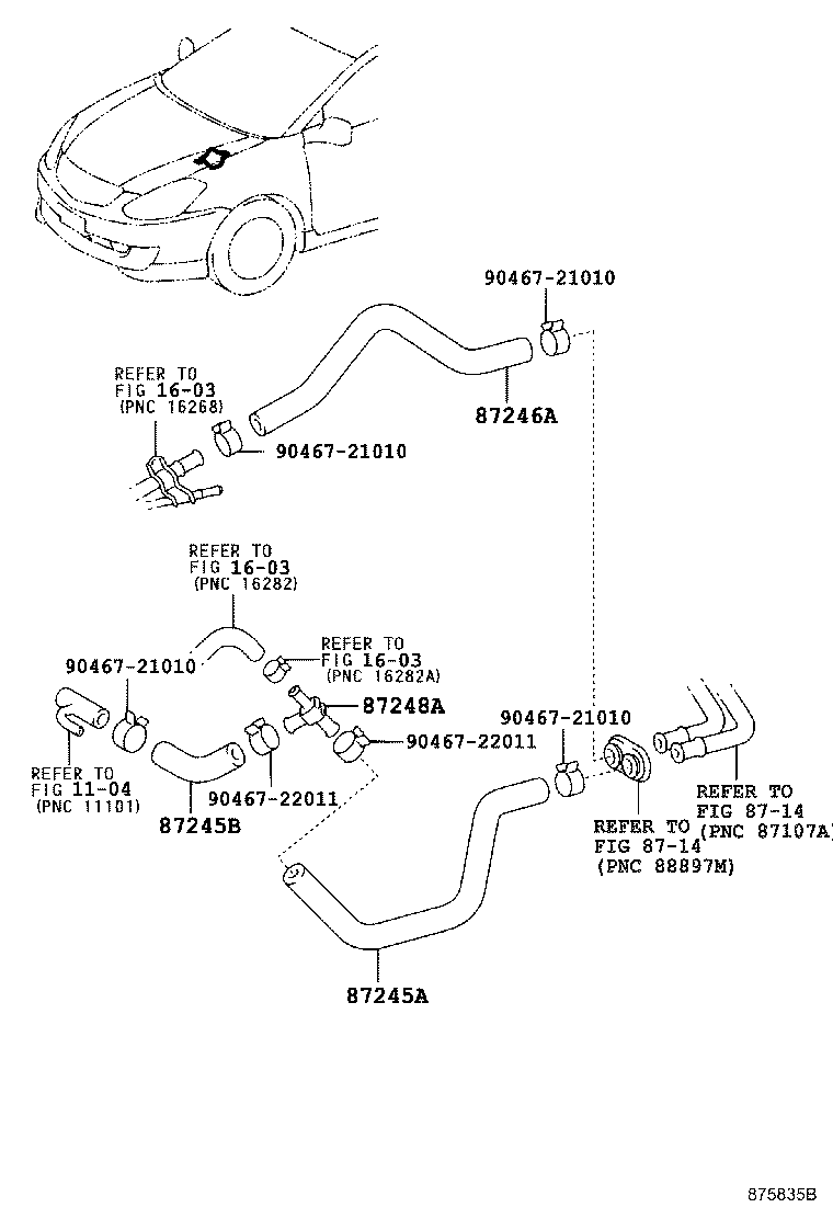 87245-21170 HOSE, HEATER WATER, INLET A product image