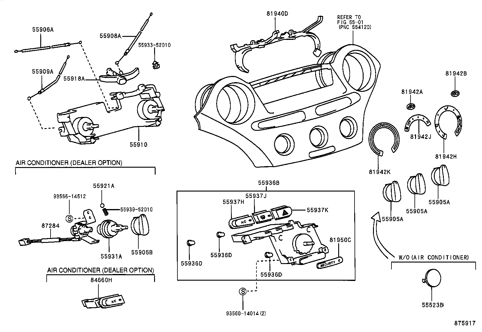 55910-52040 CONTROL ASSY, HEATER OR BOOST VENTILATOR product image