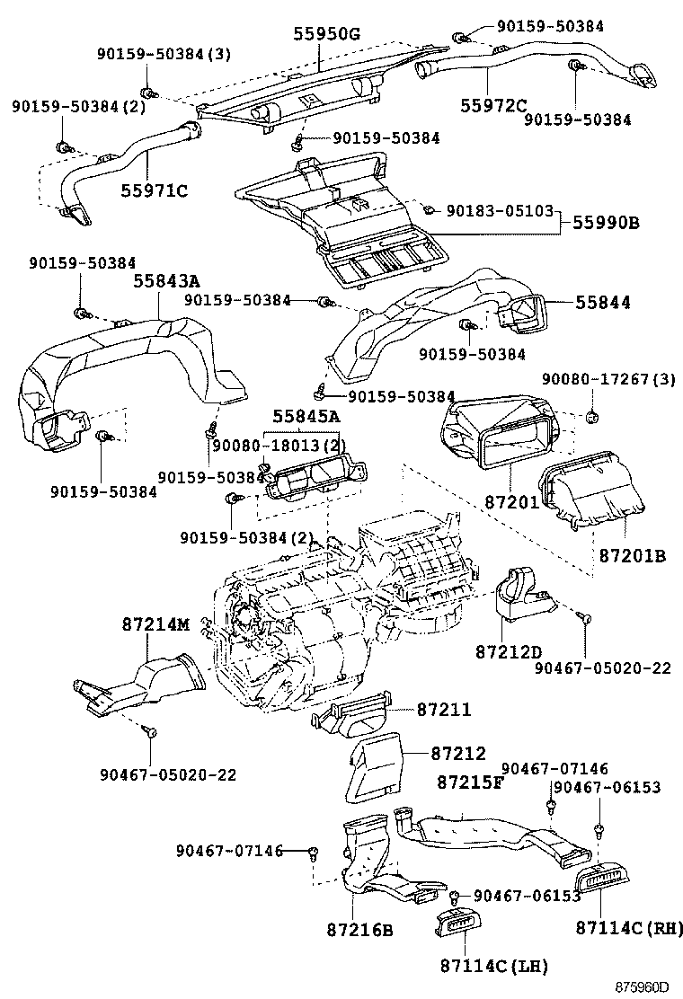 55843-AE010 DUCT, HEATER TO REGISTER, NO.1 product image