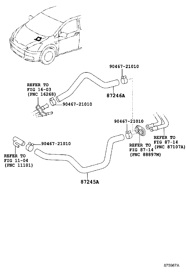 87245-68050 HOSE, HEATER WATER, OUTLET A product image