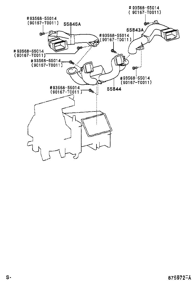 55843-0D030 DUCT, HEATER TO REGISTER, NO.1 product image