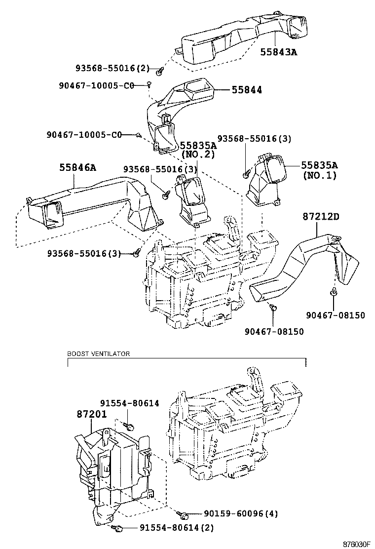 55843-F1010 DUCT, HEATER TO REGISTER, NO.1 product image