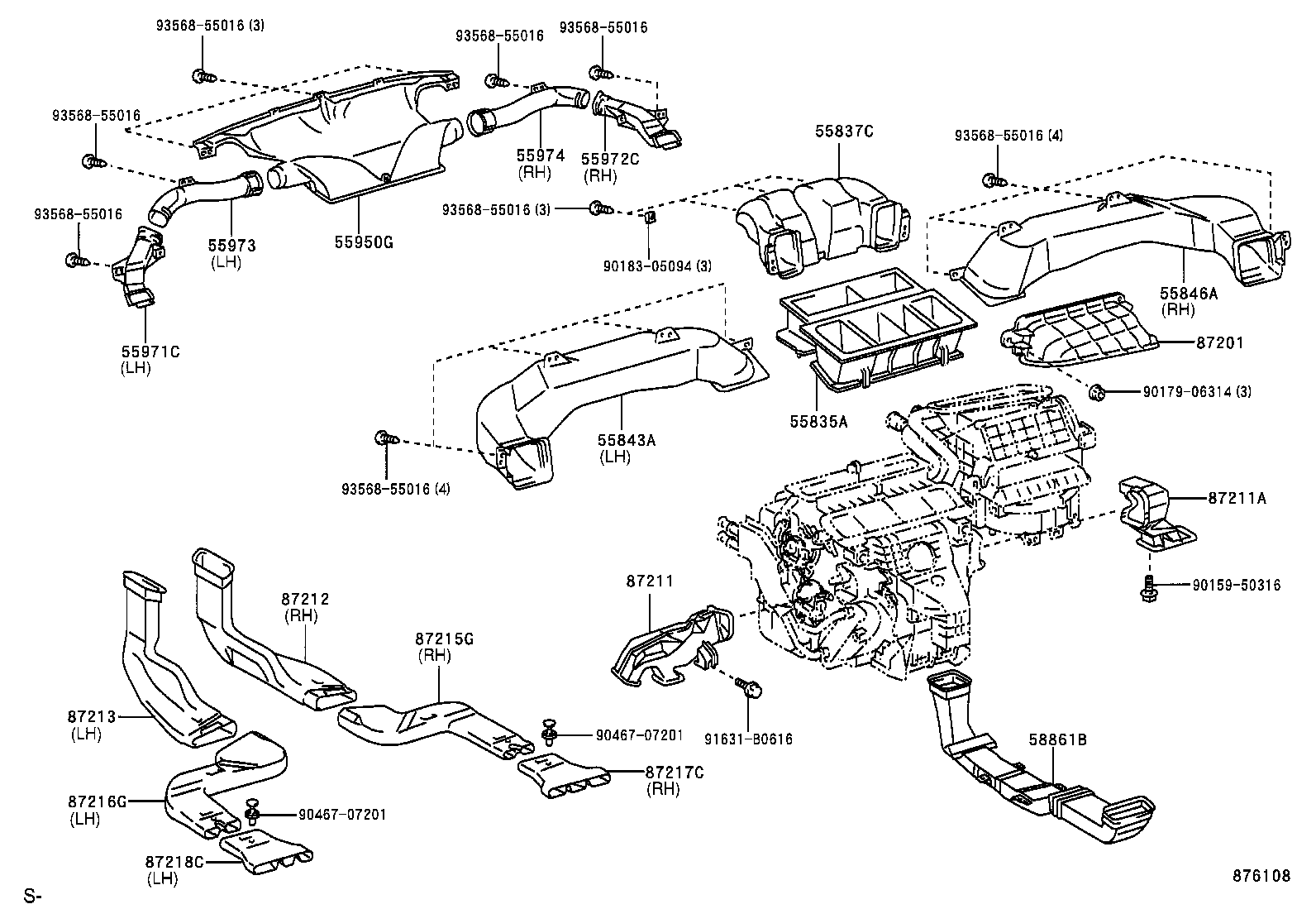 55846-48050 DUCT, HEATER TO REGISTER, NO.4 product image