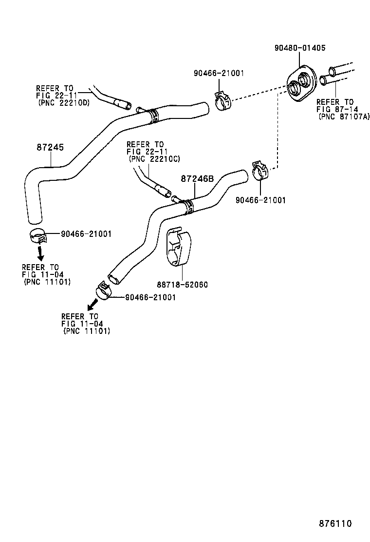 87209-52090 HOSE, HEATER WATER, OUTLET B product image