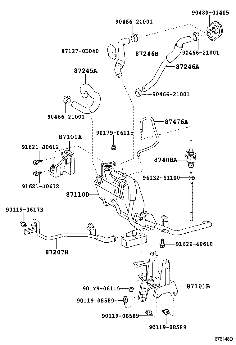 87209-0D010 HOSE, HEATER WATER, INLET A product image