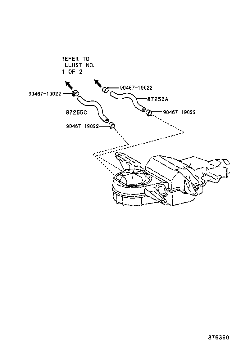 87208-60571 PIPE SUB-ASSY, HEATER WATER, A product image