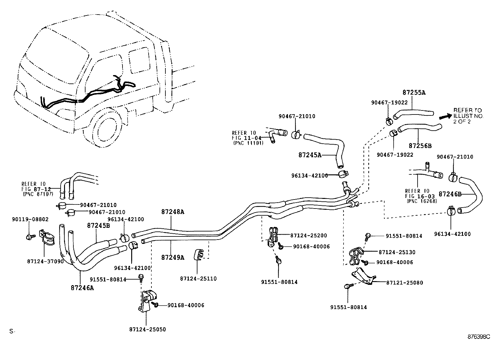 87245-25880 HOSE, REAR HEATER WATER INLET, D product image