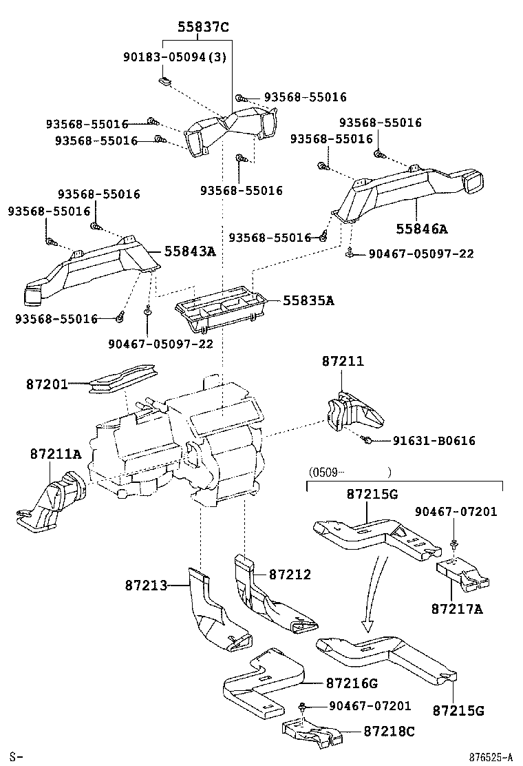 55846-48020 DUCT, HEATER TO REGISTER, NO.4 product image