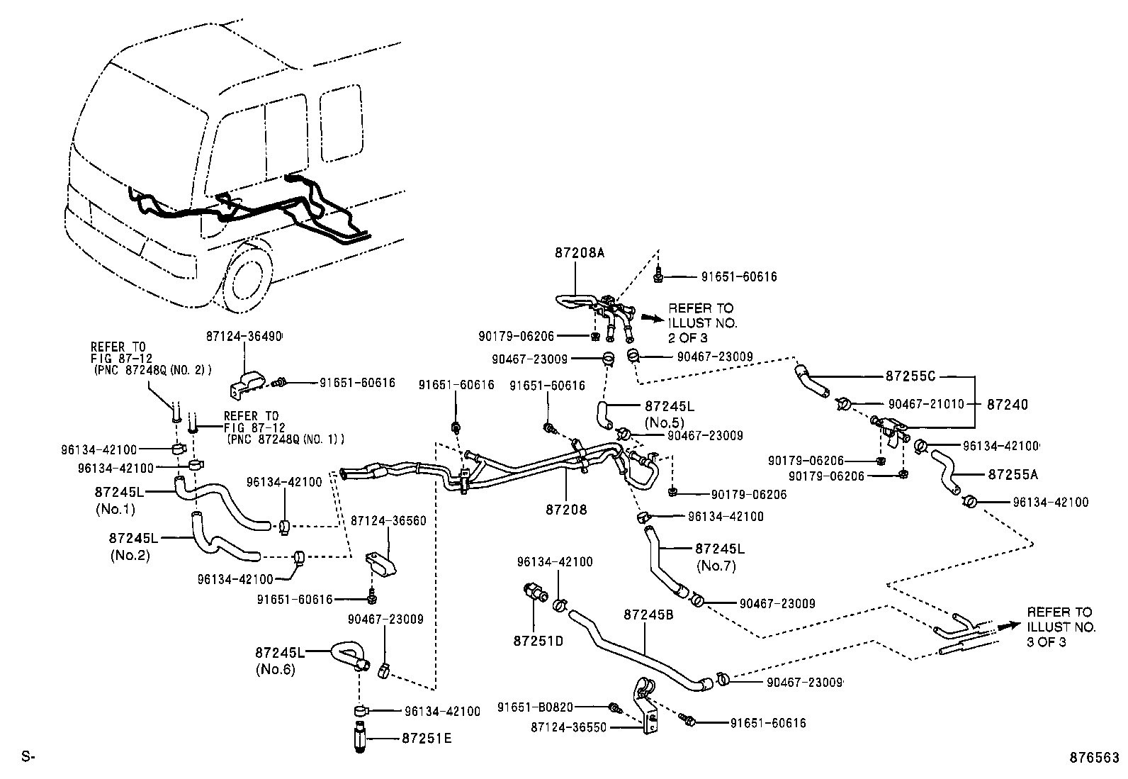 87245-3E140 HOSE, REAR HEATER WATER OUTLET, E (TO ENGINE) product image