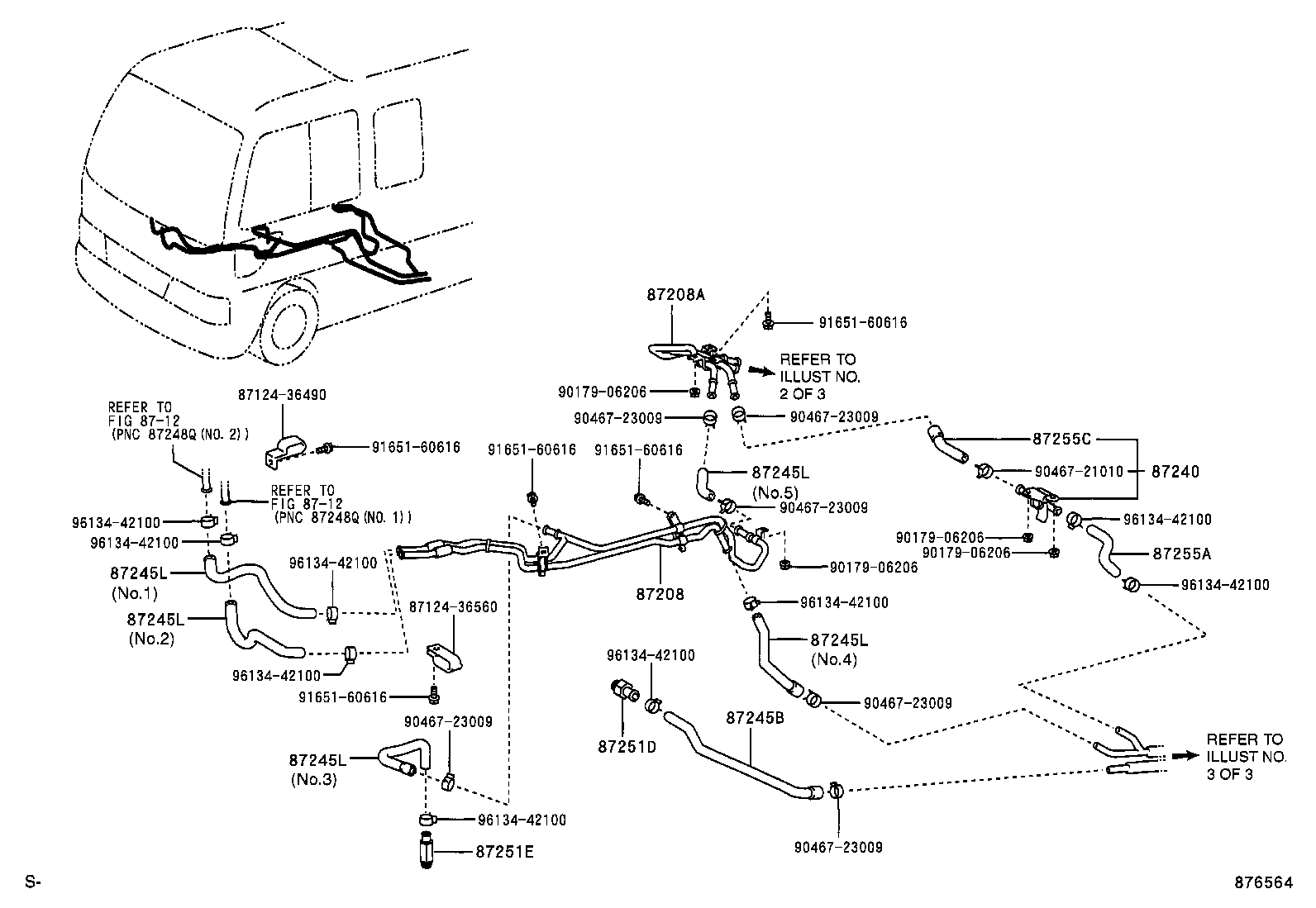 87245-3E140 HOSE, REAR HEATER WATER OUTLET, E (TO ENGINE) product image