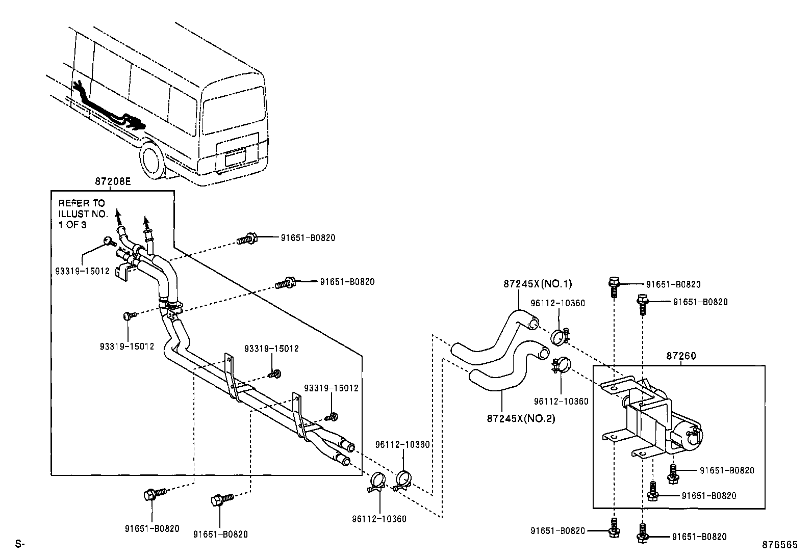 87245-3E140 HOSE, REAR HEATER WATER OUTLET, E (TO ENGINE) product image