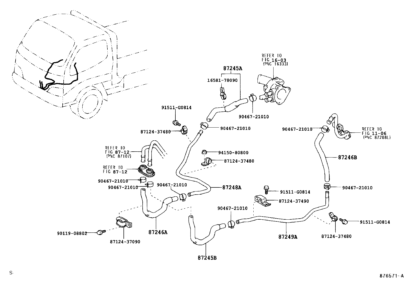 87207-37720 PIPE & HOSE SUB-ASSY, WATER B product image