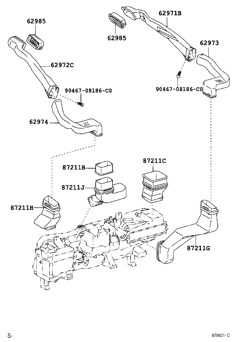 62974-30120 DUCT, ROOF SIDE AIR, NO.2 LH product image