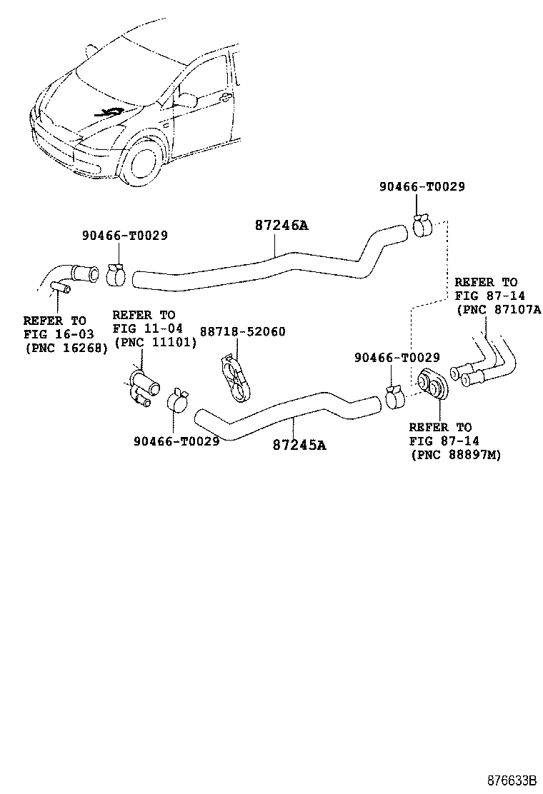 87245-68010 HOSE, HEATER WATER, INLET A product image