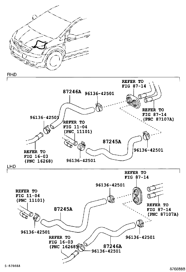 87245-0F080 HOSE, HEATER WATER, INLET A product image