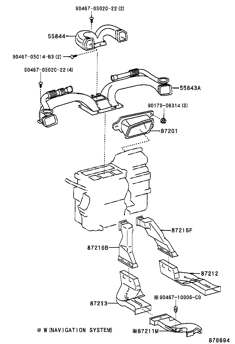 55843-02270 DUCT, HEATER TO REGISTER, NO.1 product image