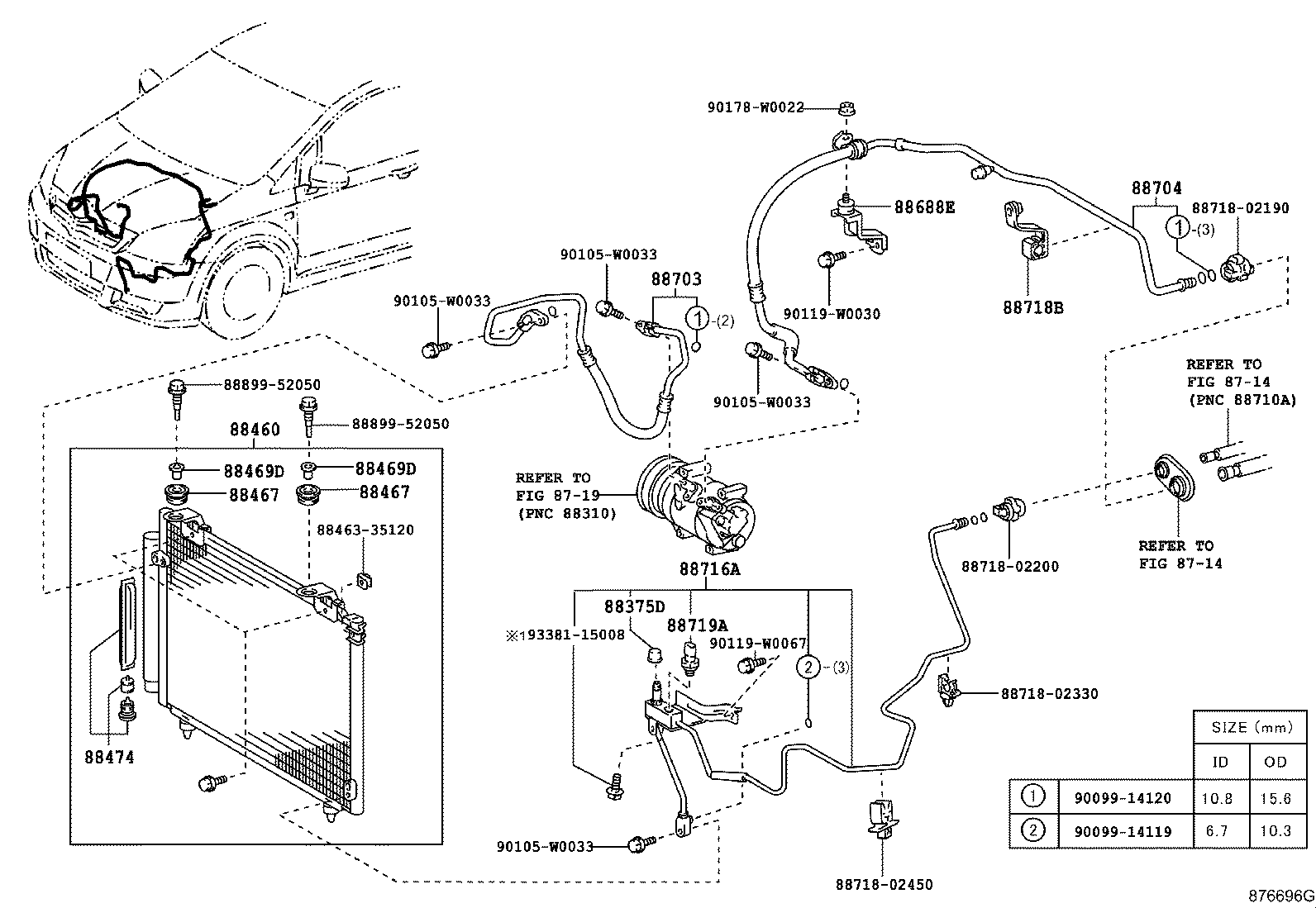 88450-0F150 CONDENSER ASSY, W/RECEIVER product image