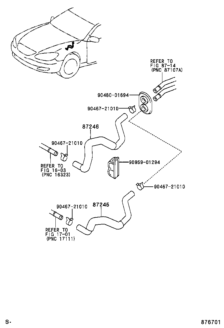 87245-06450 HOSE, HEATER WATER, OUTLET product image